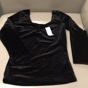 Garage Black Velvet Midi Top